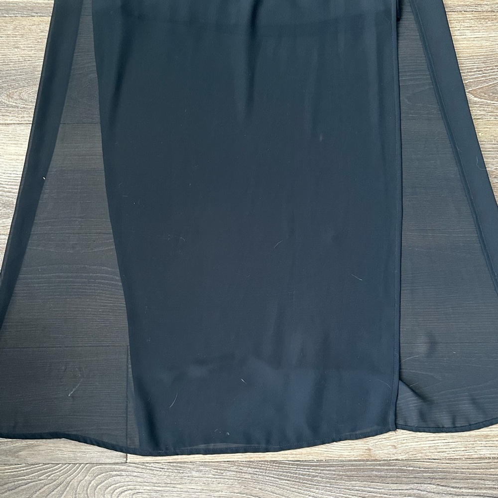 NWT Vince Camuto Elegant Black Sheer Lined Size 4 Maxi Skirt - Picture 2 of 5